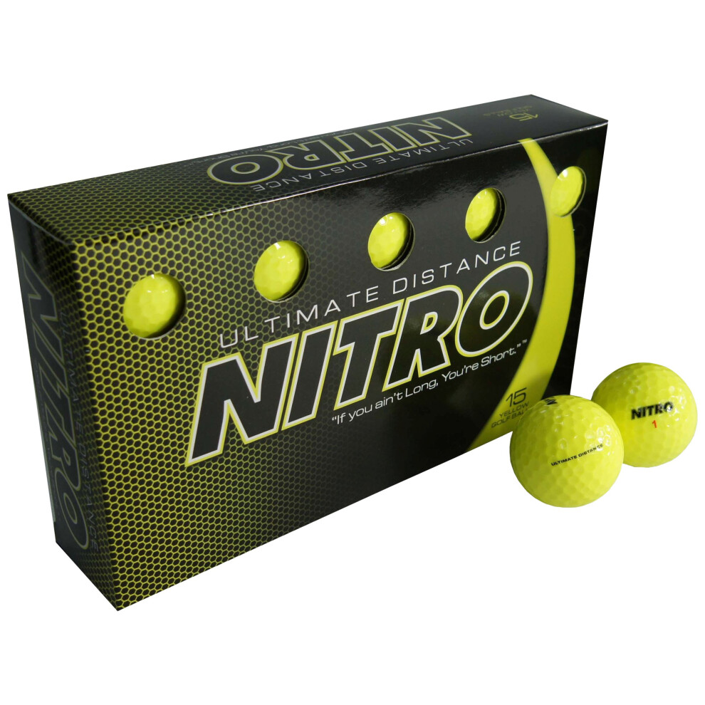 Nitro Long Distance High-Durability golf Balls (15PK) All Levels Ultim