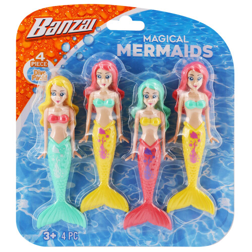 BANZAI Dive Mermaids 4pc Les couleurs peuvent varier
