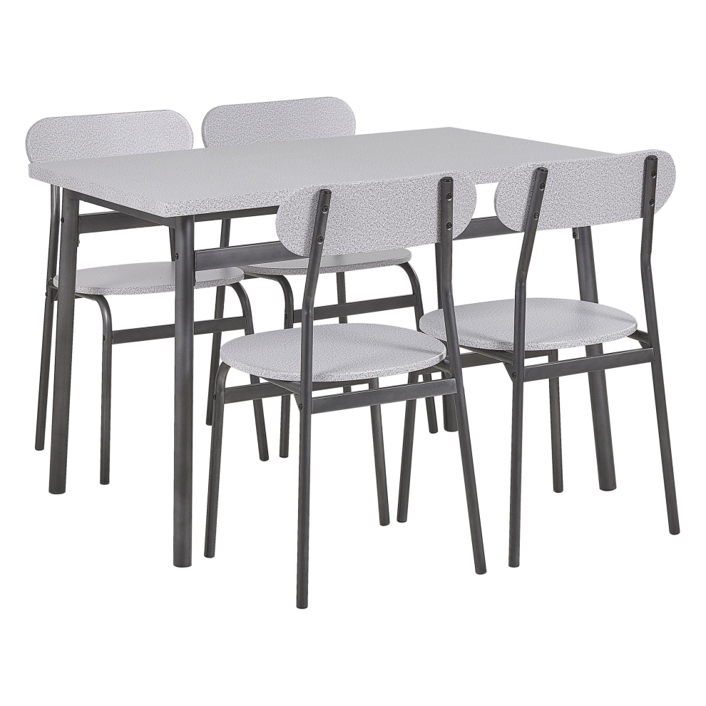 Dining Set VELDEN Light Grey 4 Seater