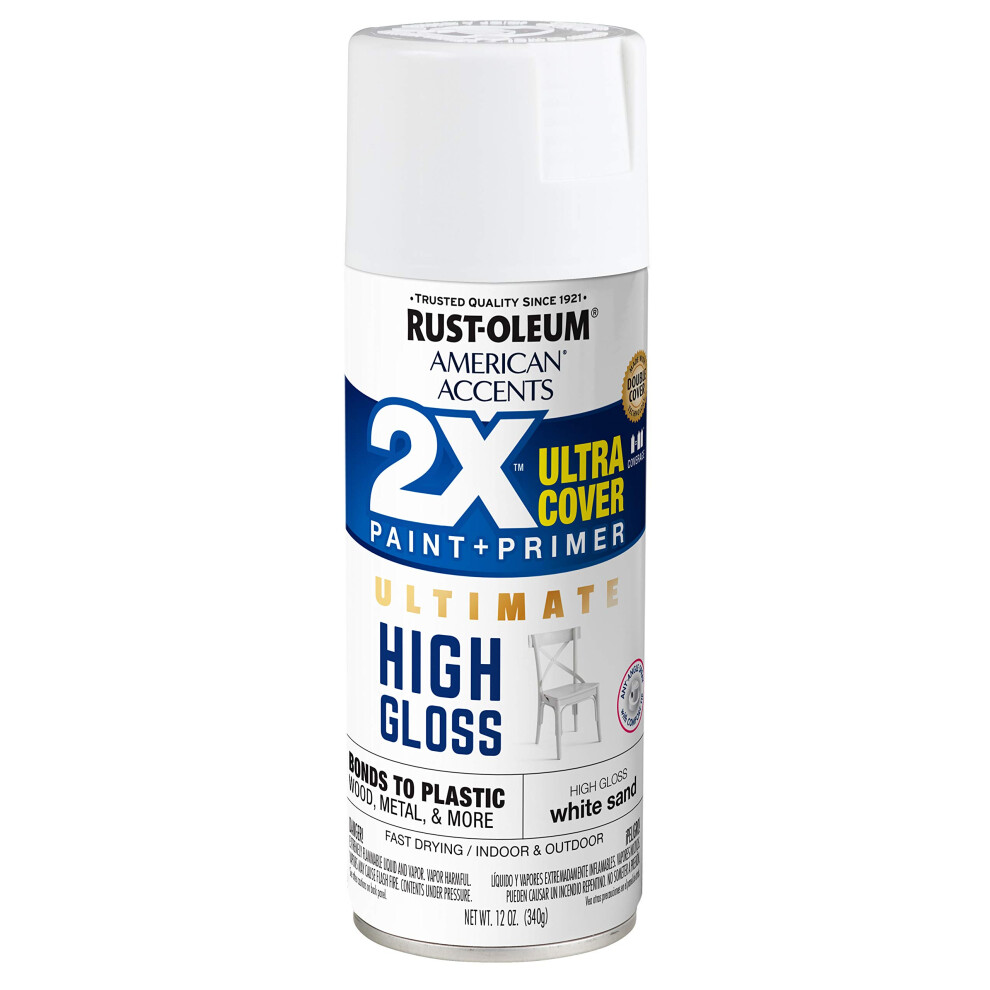 Rust-Oleum 344688 American Accents Spray Paint  12 oz  High gloss Whit