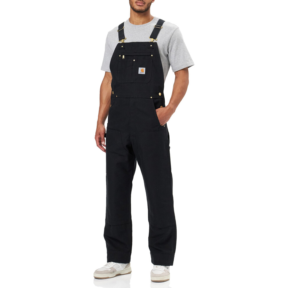 carhartt Mens Loose Fit Firm Duck Insulated Bib Overall  Black  Medium