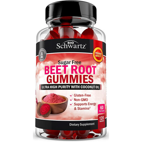 BioSchwartz, Gummies de Betterave, Sans Sucre, 120 Gummies