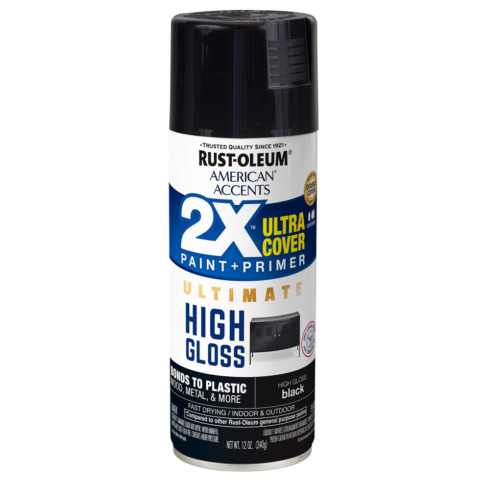 Rust-Oleum 328374 American Accents Spray Paint  12 Oz  High gloss Blac