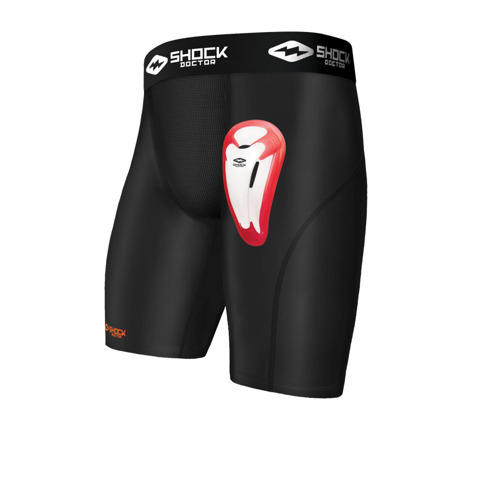 Shock Doctor Compression Shorts with Protective Bio-Flex Cup  Moisture