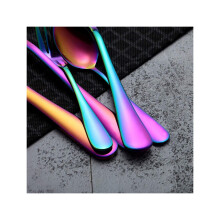 (32pcs Rainbow) Cutlery Sets Fork for Christmas Dining Dishwasher Safe Stainless Steel Xmas Home Family Gift