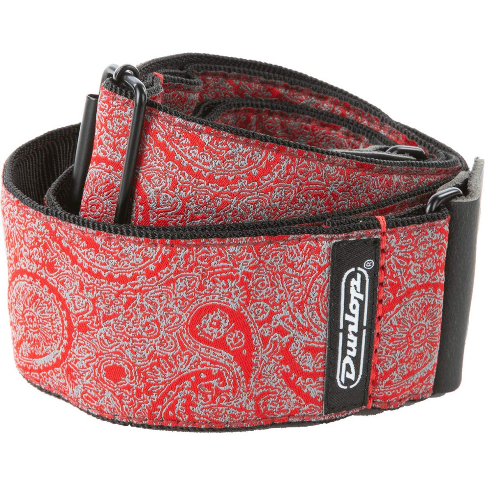 Jim Dunlop Jacquard Paisley Red Guitar Strap (D6711)