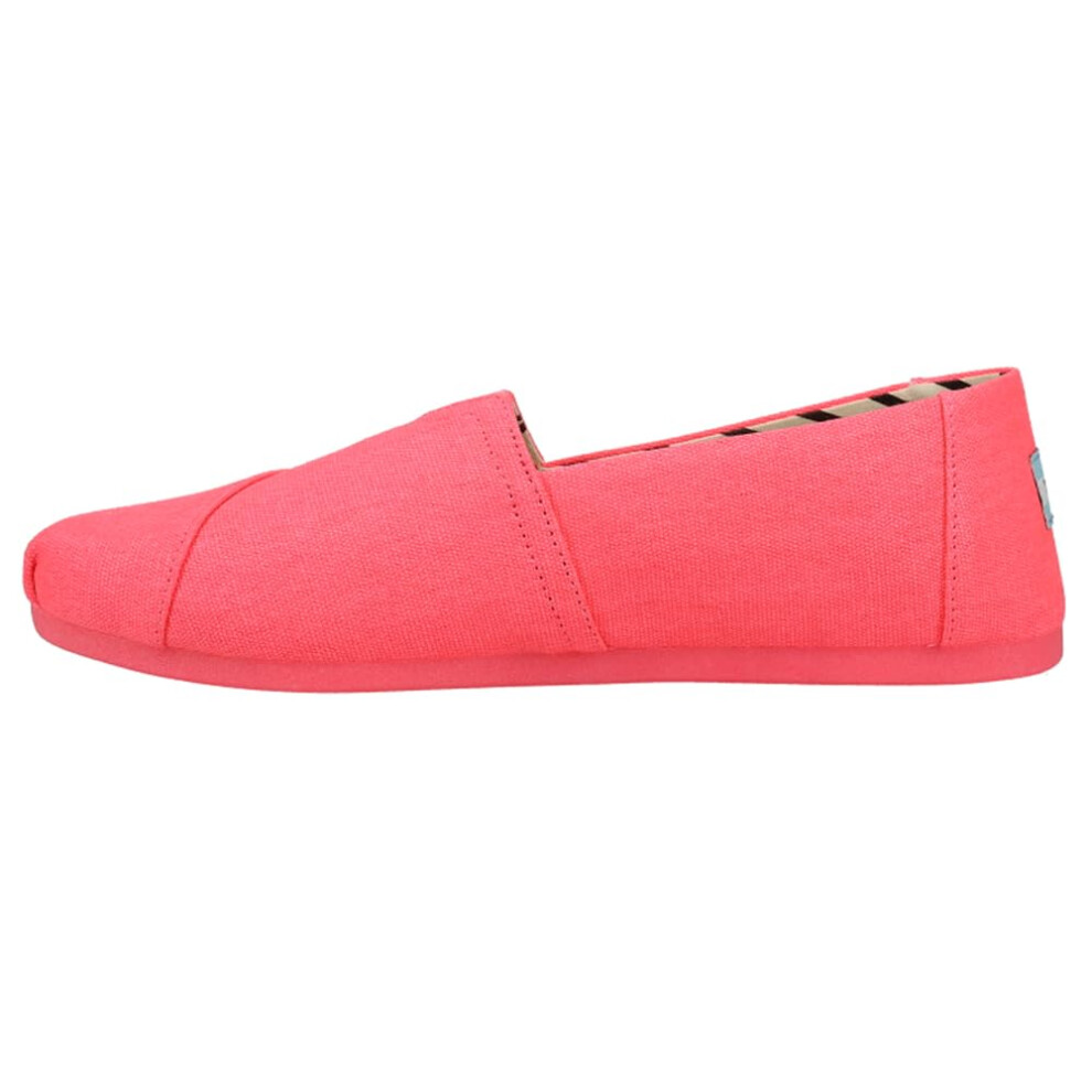 TOMS Womens Alpargata Canvas Slip On Flats Casual - Pink - Size 6 B