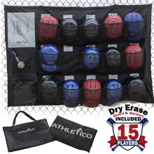 Athletico Organizador de dugout para 15 jugadores: bolsa colgante para casco de bιisbol para organizar el equipo de bιisbol, incluidos guantes, c