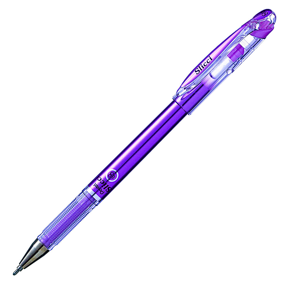 Pentel Arts Slicci Metallic 0.8 mm Needle Tip Gel Pen  Metallic Violet