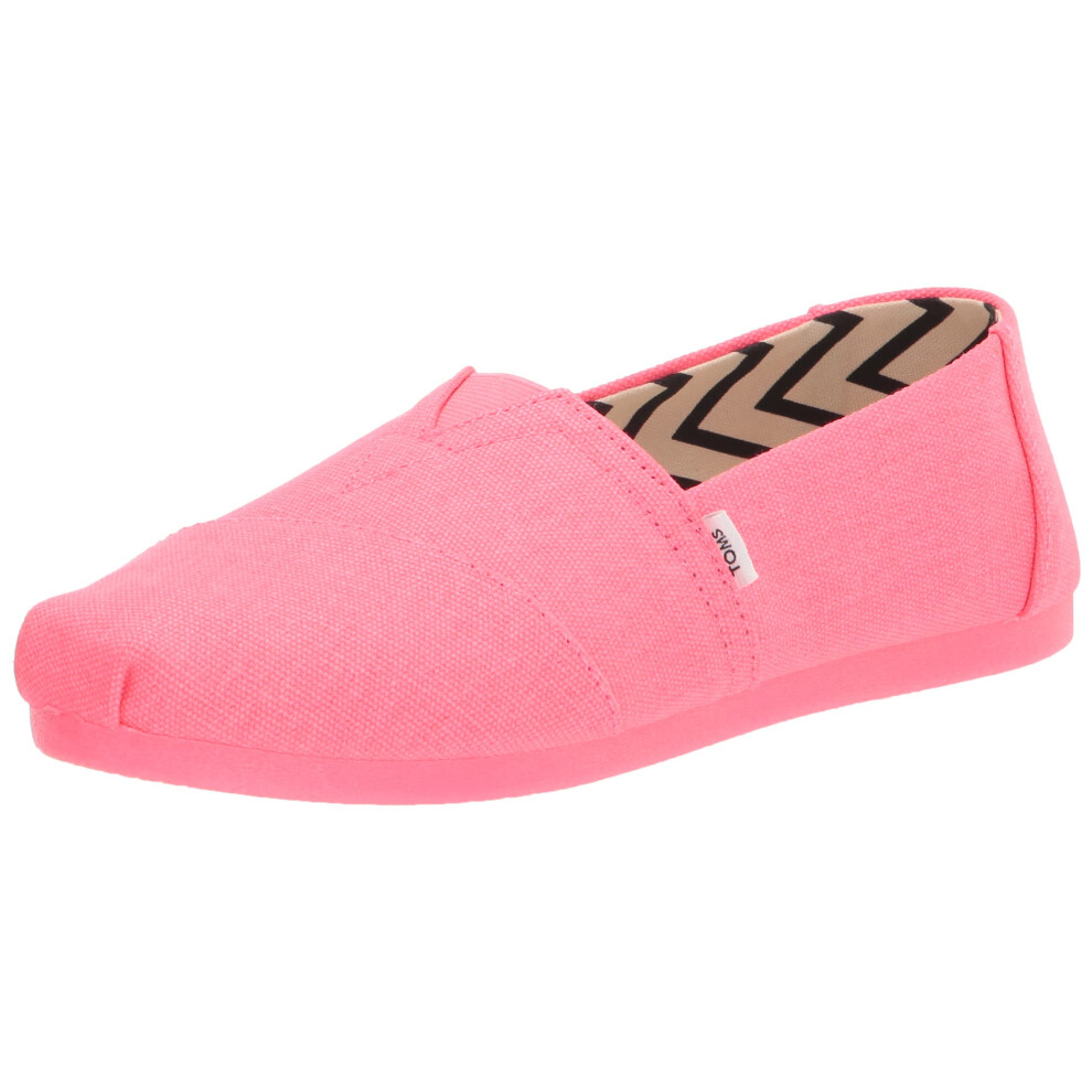 TOMS Womens Alpargata Recycled cotton canvas Loafer  Neon Pink  75