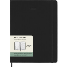 Moleskine 2024 Weekly Planner 12M Extra Large Black Hard cover (75
