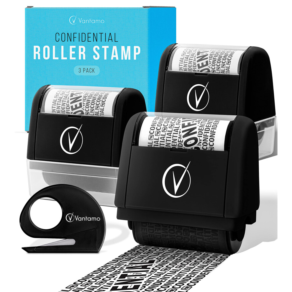 Photos - Other Office Equipment Identity Protection Roller Stamps Wide Kit Secure confidential ID Bla