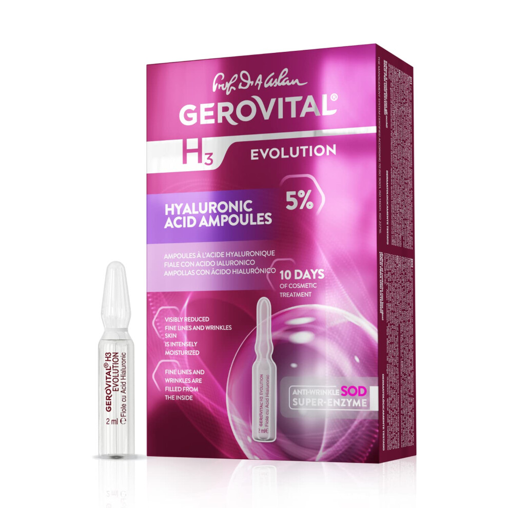 Gerovital H3 Evolution Hyaluronic Acid Ampoules With Superoxide Dismu