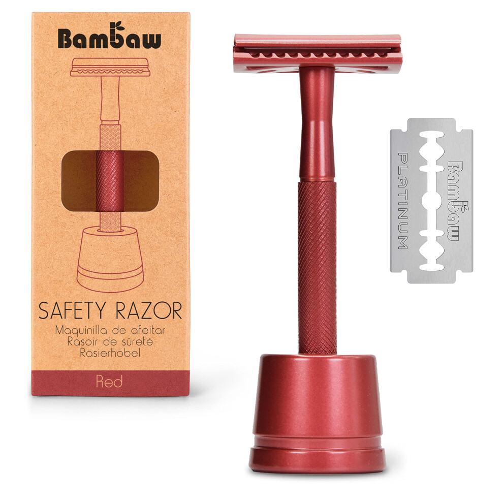 Bambaw Double Edge Safety Razor with Stand  Safety Shaving Razor  Eco-