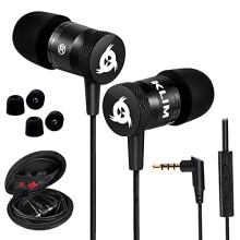 KLIM Fusion Earbuds with Microphone + Long-Lasting Wired Ear Buds + 5