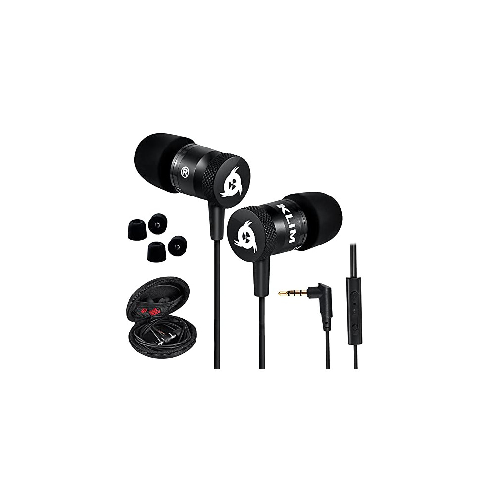 Klim Fusion Earbuds With Microphone + Long-Lasting Wired Ear Buds + 5
