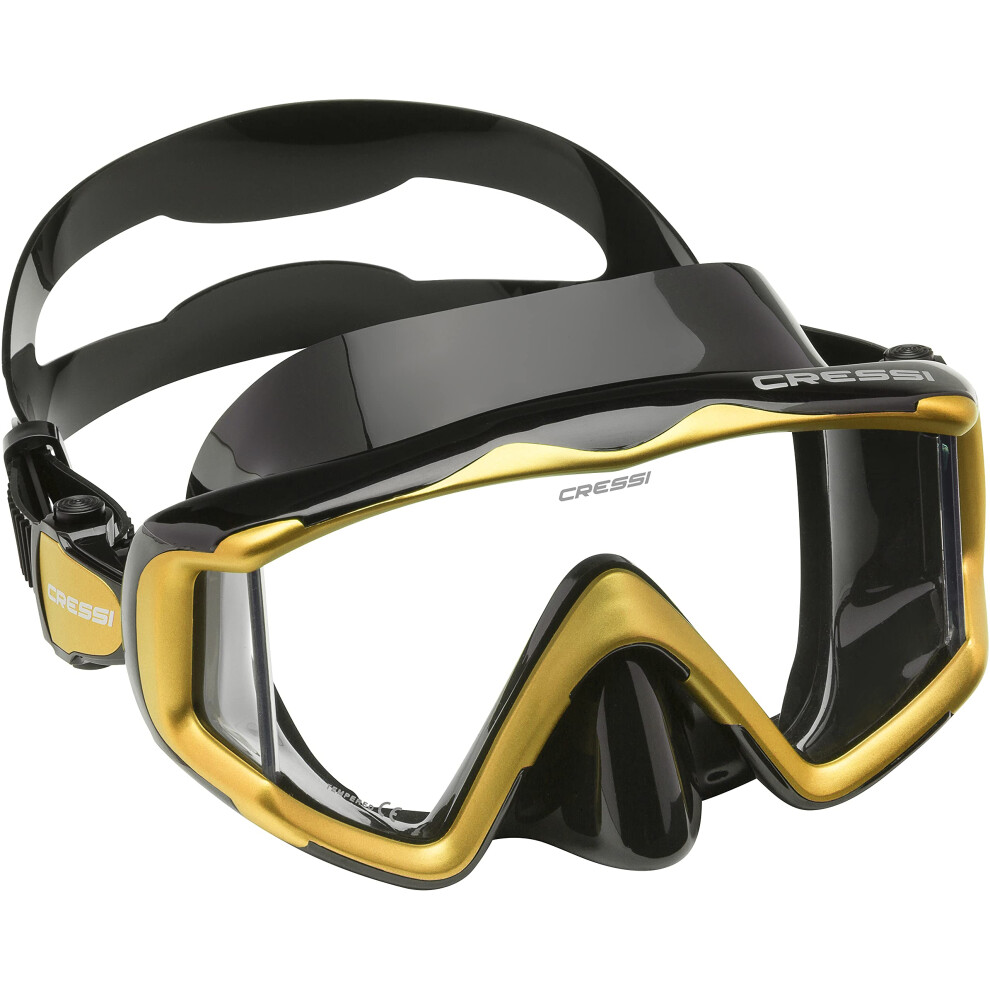 cressi Liberty Triside Spe Diving Mask  BlackBlackYellow