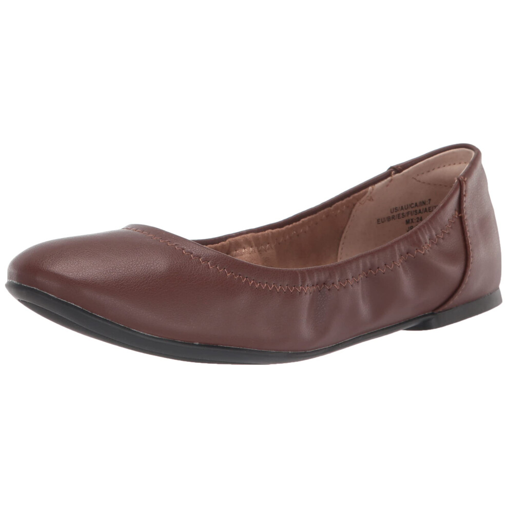 Amazon Essentials Women's Belice Ballet Flat  Deep Brown  8.5 Wide