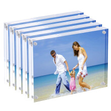 AMEITECH Acrylic Photo Frames 6x8'' Magnetic Acrylic Block Picture Fra