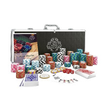 Bullets Playing Cards - Designer Poker Case Carmela - Deluxe Poker Set med 300 Clay Poker Chips Poker Rules Manual Dealer Button and Bullets Plas