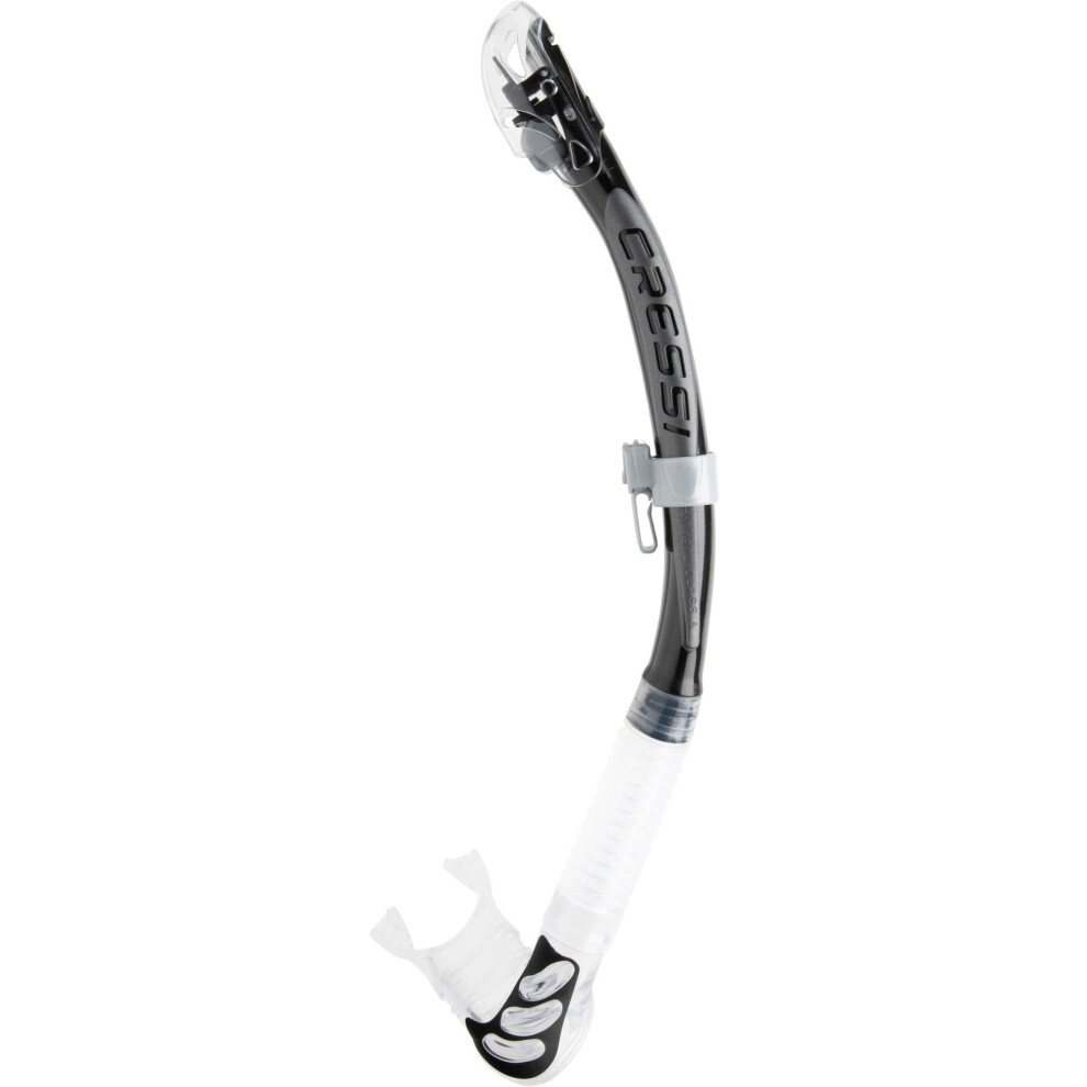 Cressi Alpha Ultra Dry Snorkel (Black/Silver) (ES258055)