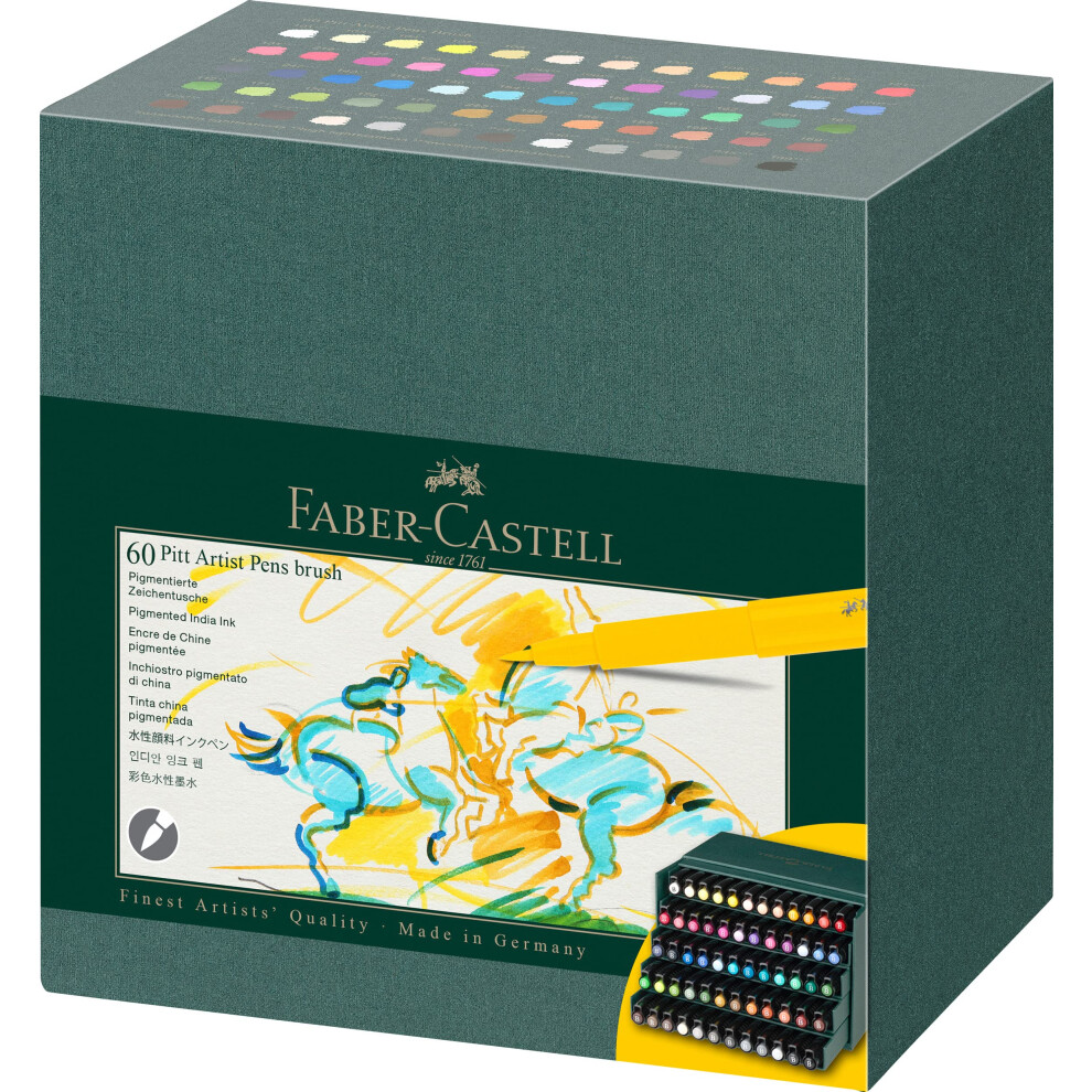 Faber-Castell PITT Artist Pen Brush India Ink Pen - Studio Box of 60