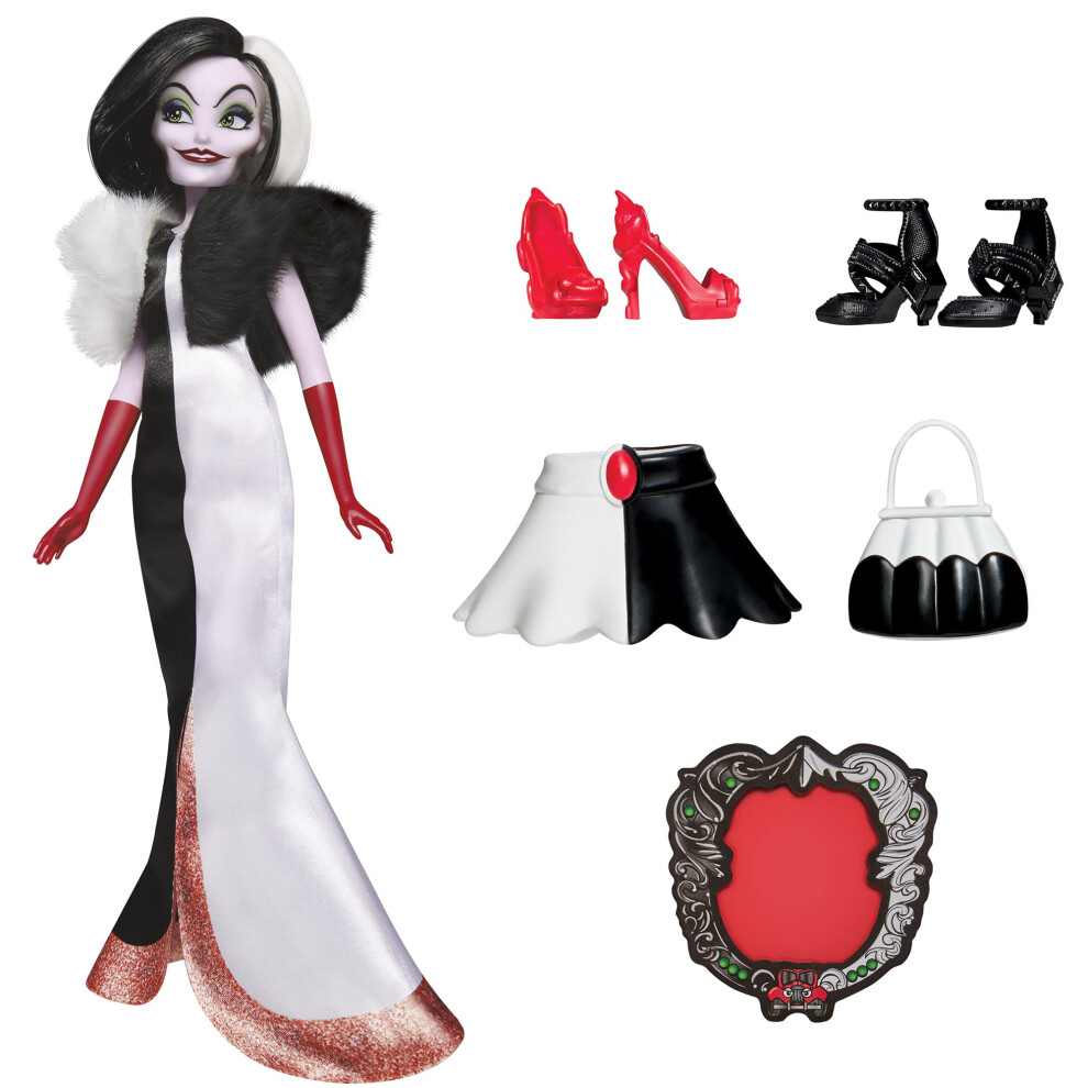 Disney Princess Villains Cruella De Vil Fashion Doll  Accessories and