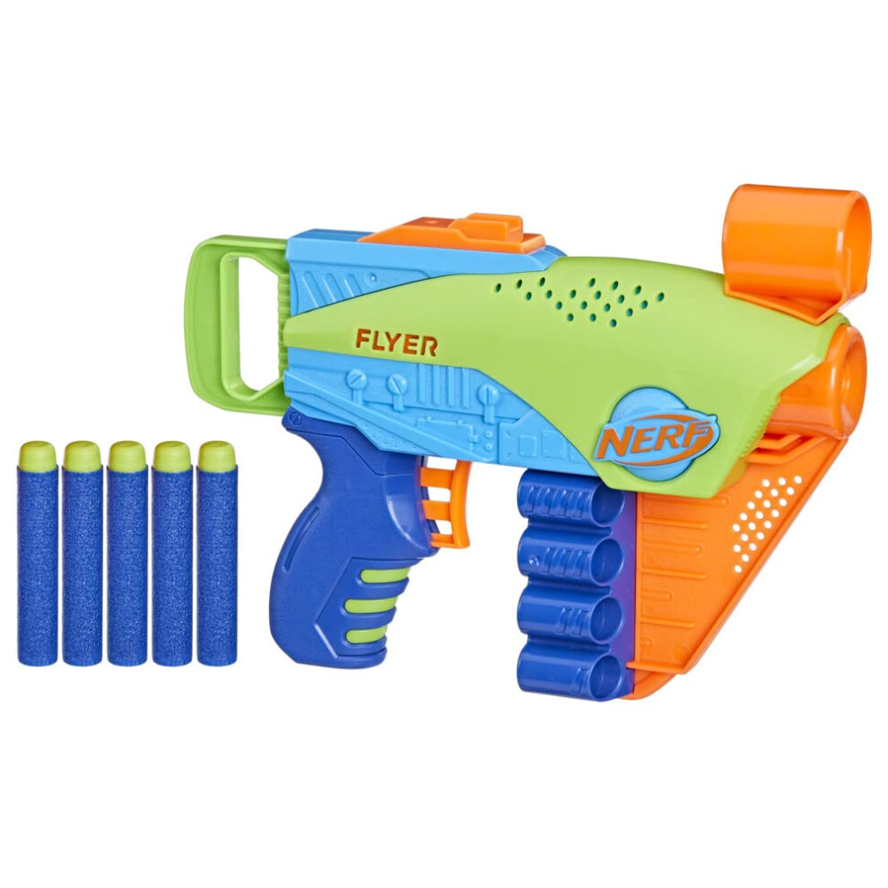 Nerf Elite Junior Flyer  Easy Play Dart Blaster with 5 Nerf Elite Dart