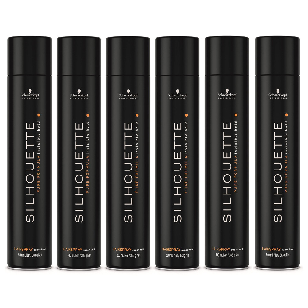 Schwarzkopf 6x Silhouette Super Hold Hair Spray Each 500 ml = 3000 ml