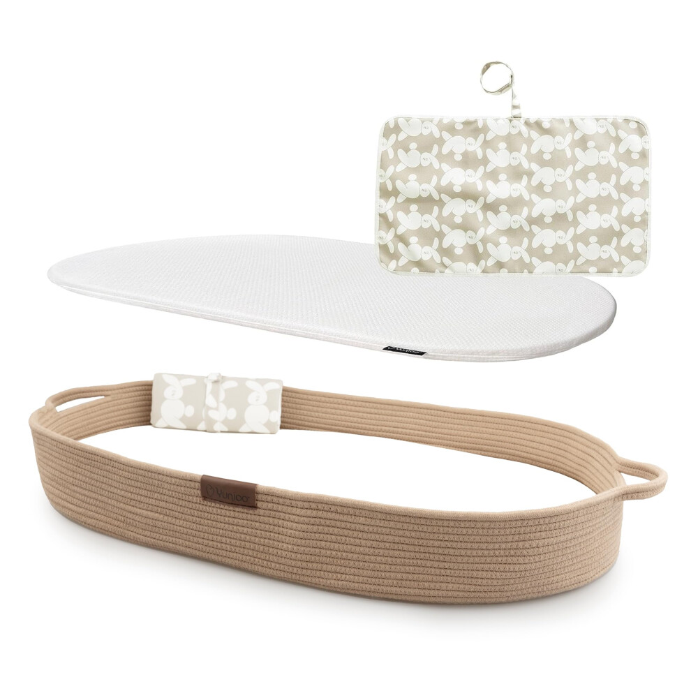 Deluxe Baby Changing Basket With Extra Travel Diaper Pad Foam Yunioo
