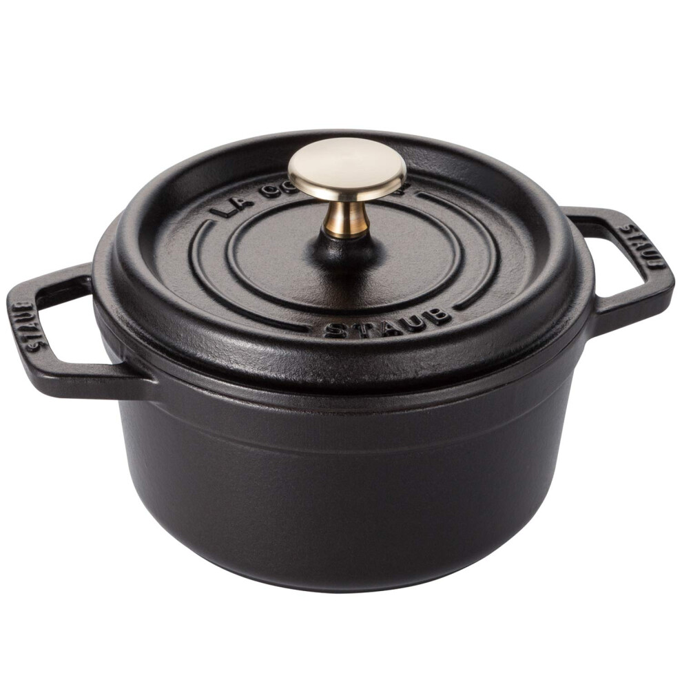 Staub 1101625 Round Cocotte Pot  16 cm  Matt Black by Staub