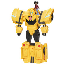 Transformers Toys EarthSpark Spin Changer Bumblebee 20cm Action Figure with Mo Malto 5cm Figure