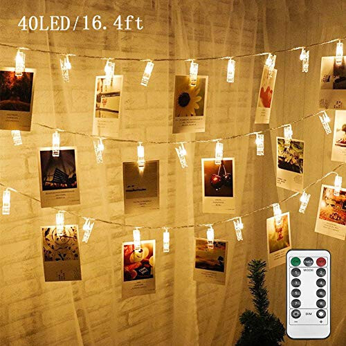 Twinkle Star Twinkle Star 17.3 ft 40 LED Photo Clips String Lights Battery Operated