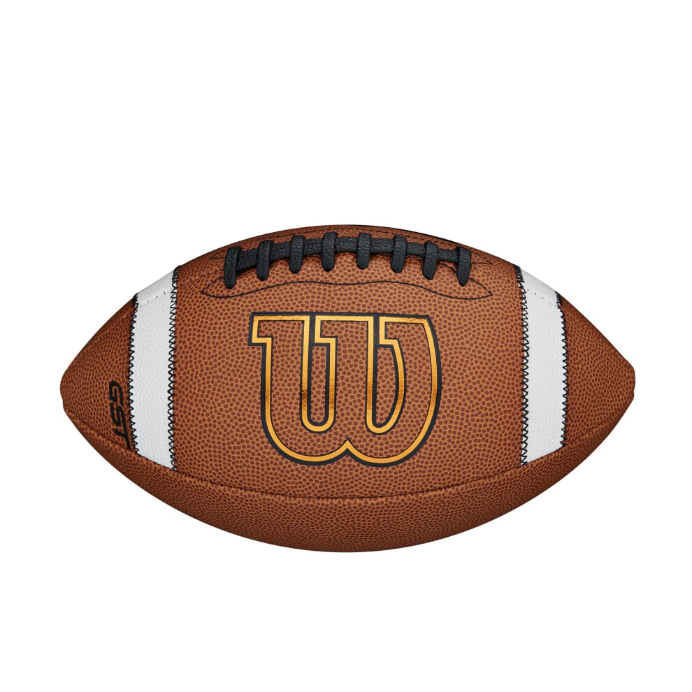 Wilson Unisex's GST Composite XB Youth Football  Brown  Kids Size