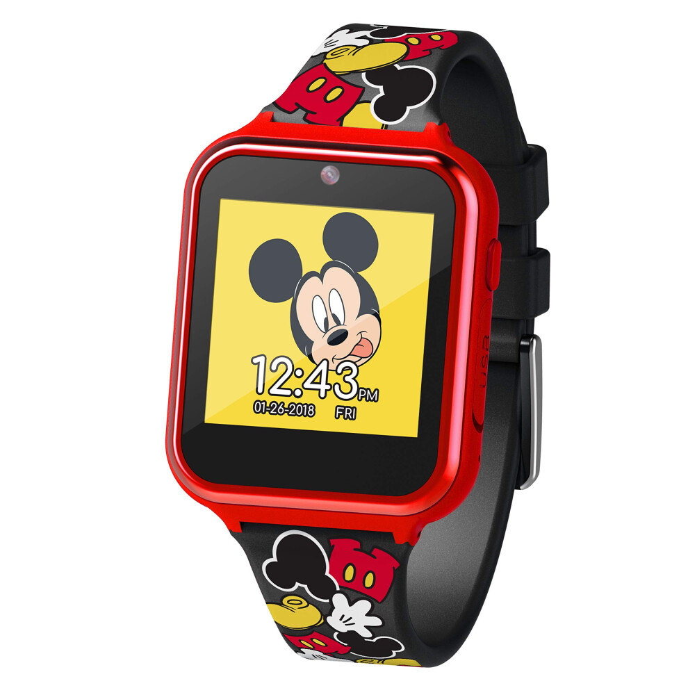 Accutime Kids Disney Mickey Mouse Red Black Educational Learning Touch