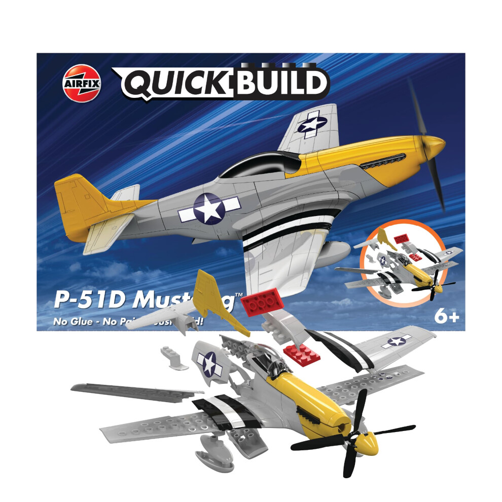 Airfix Quickbuild P-51D Mustang Airplane Brick Building Plastic Model