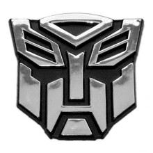 Transforming Auto Robot Auto emblma  [Chrome Finish][2 1/2'' magas]