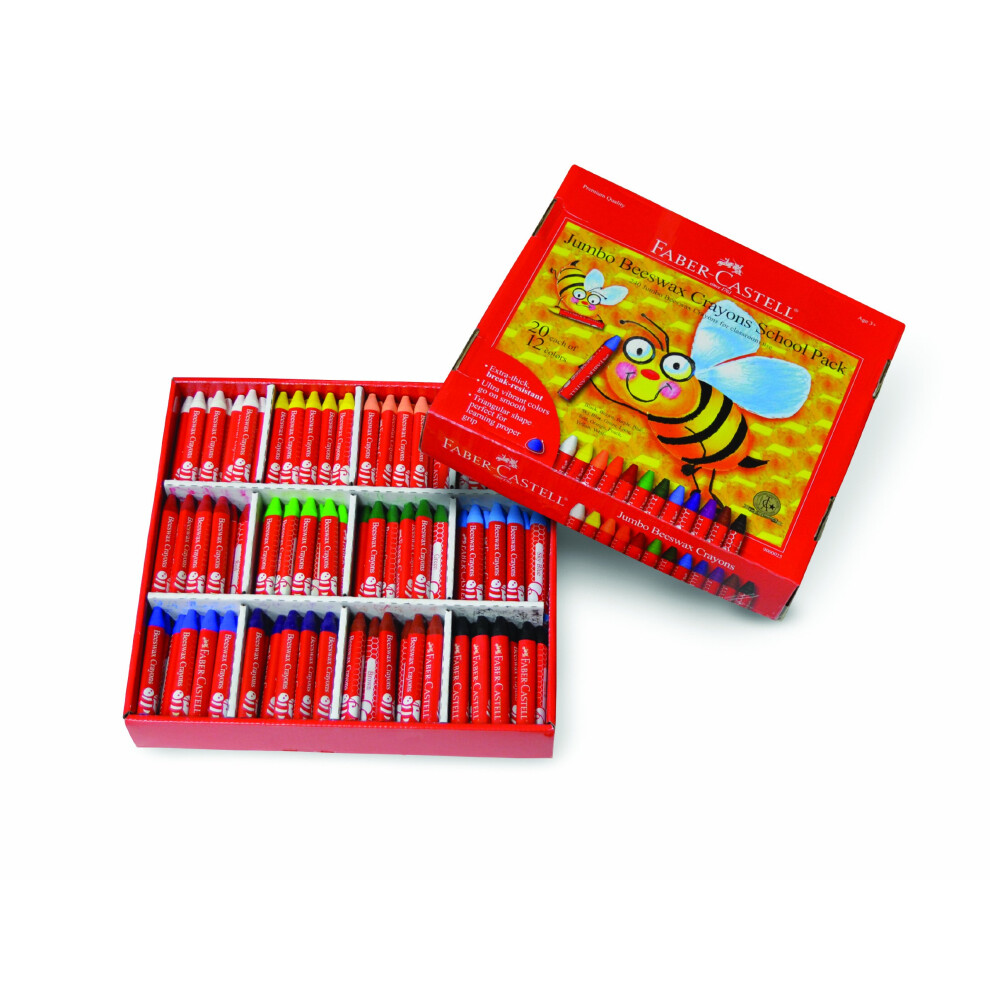 Faber-Castell Beeswax Crayons School Pack  240 Jumbo Crayons - Art Too