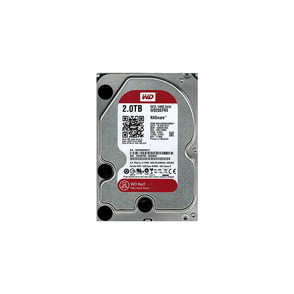 Western Digital WD20EFRX 2TB 3.5-inch SATA 6Gb/s 64MB Cache Hard Drive