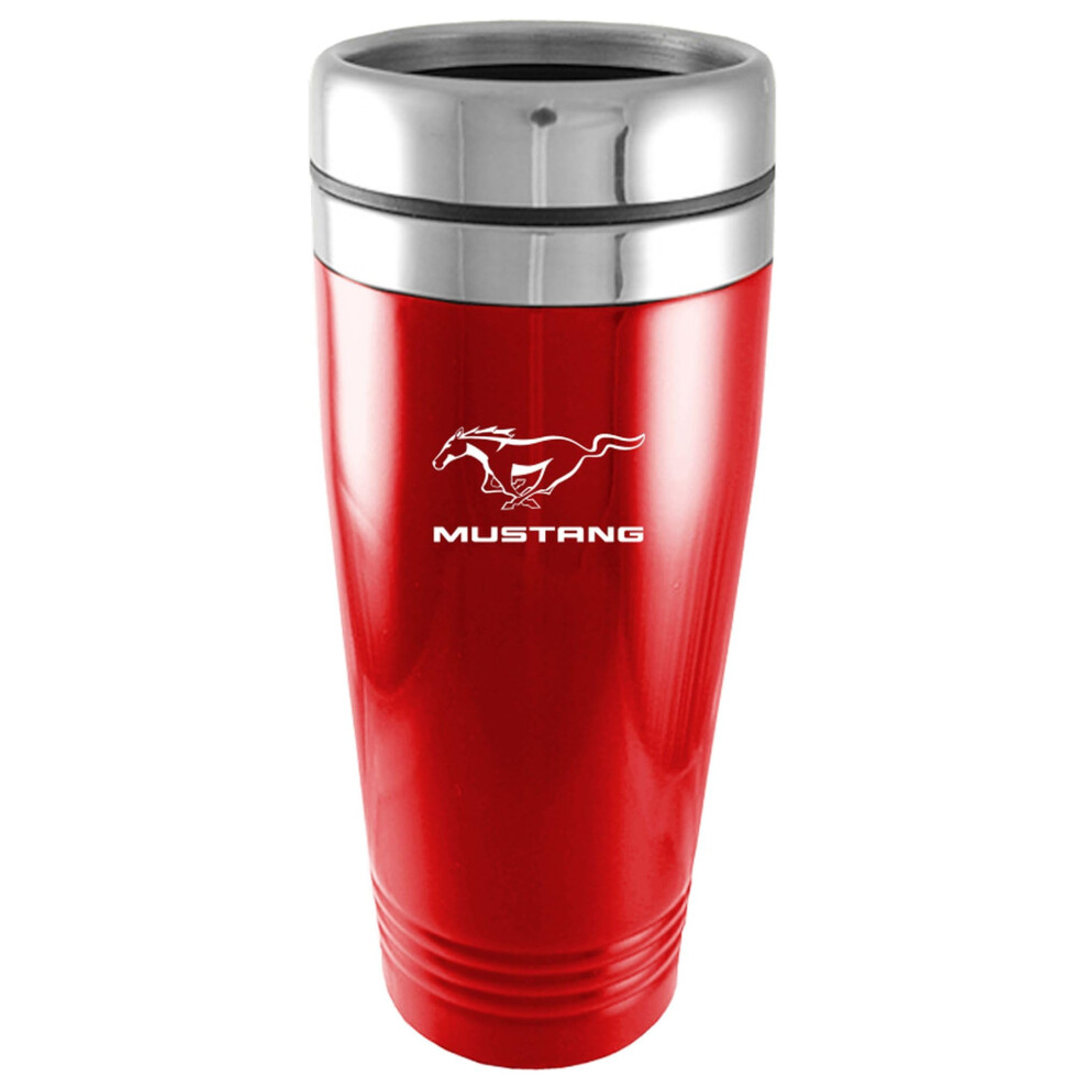 Au-TOMOTIVE GOLD Stainless Steel Travel Mug for Ford Mustang (Red)