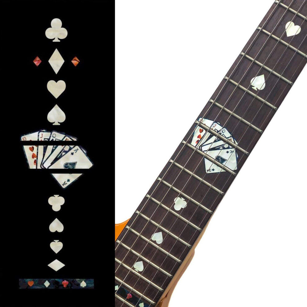 F-020PC-WT - Pennarelli Adesivi Intarsiati Per Chitarra, Carte Da Gioco, Colore: Bianco Perla-image