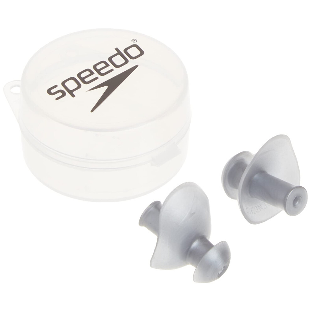 Speedo Unisex-Adult Swim Training Ergo Ear Plugs Silver  1 Pair (Pack