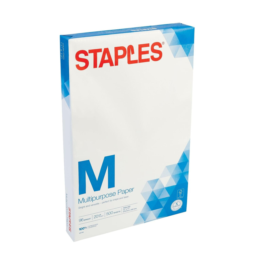 Staples 562788 11-Inch X 17-Inch Multipurpose Paper 20 Lbs. 96 Brightn