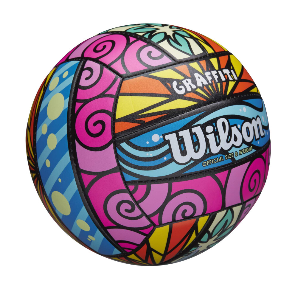 Wilson Sporting Goods Graffiti Volleyball- Pink/Blue/Yellow 1 Pack - O