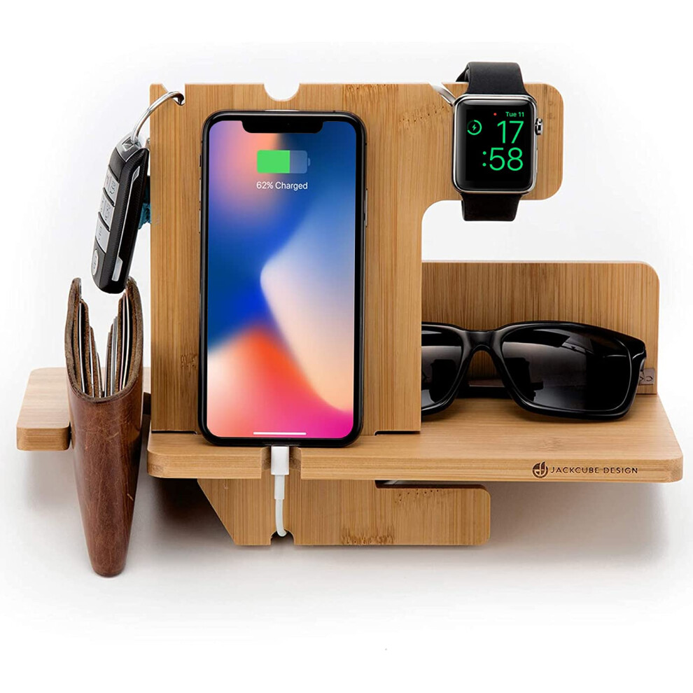 Jackcubedesign Wood Docking Station Nightstand Organizer Key Holder Wa 8809311874667