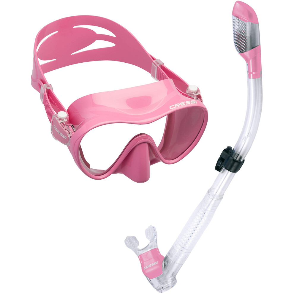 Cressi Scuba Diving Snorkeling Freediving Mask Snorkel Set  Pink