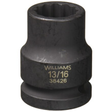 Douille à chocs standard Williams 38426 3/4 po Drive 13/16 po, 12 points