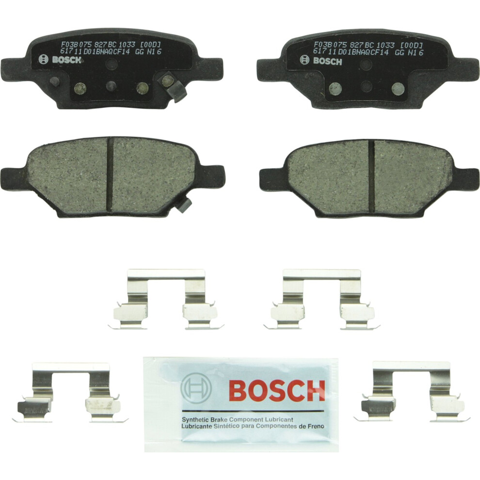 Bosch Bc1033 Quietcast Premium Ceramic Disc Brake Pad Set - Compatible With Select Chevrolet Cobalt Hhr Malibu; Pontiac G5 G6 Pursuit; Saturn Aur
