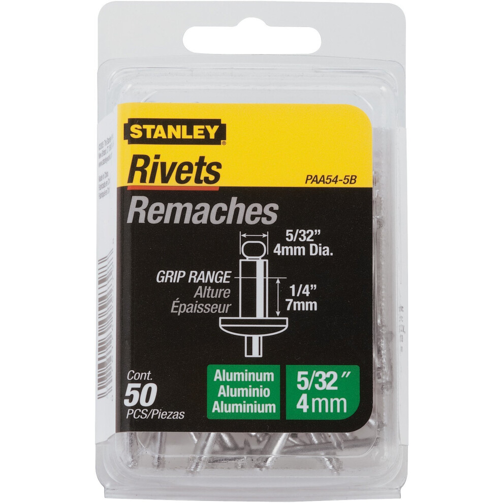 Stanley Paa54-5B Aluminum Rivets  5/32 Inch X 1/4 Inch  Pack of 50