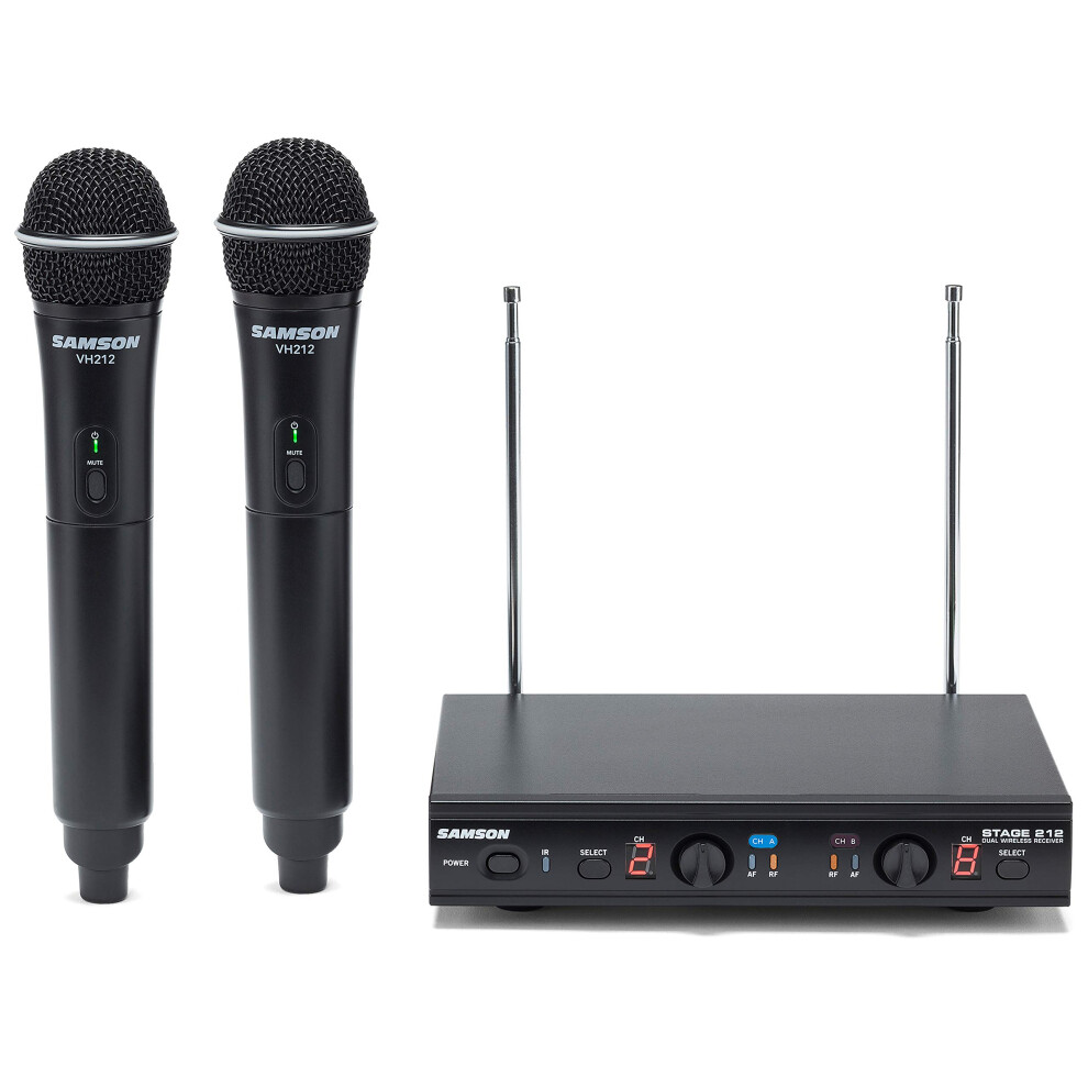 Samson Stage 212 Dual Vocal VHF Frequency Agile Wireless System (2) Q6